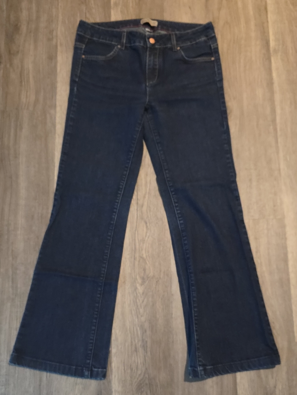 Zara TRF Dark Blue Flared Jeans 8